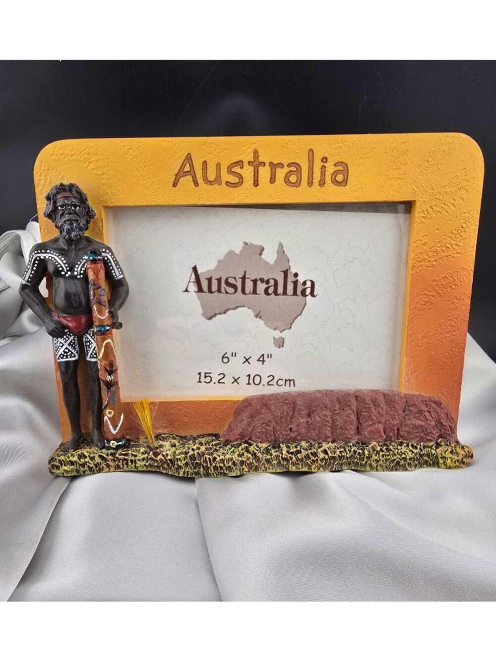 Australia Resin 6"x 4" Photo Frame Aboriginal Figurine Souvenir Vacation Travel